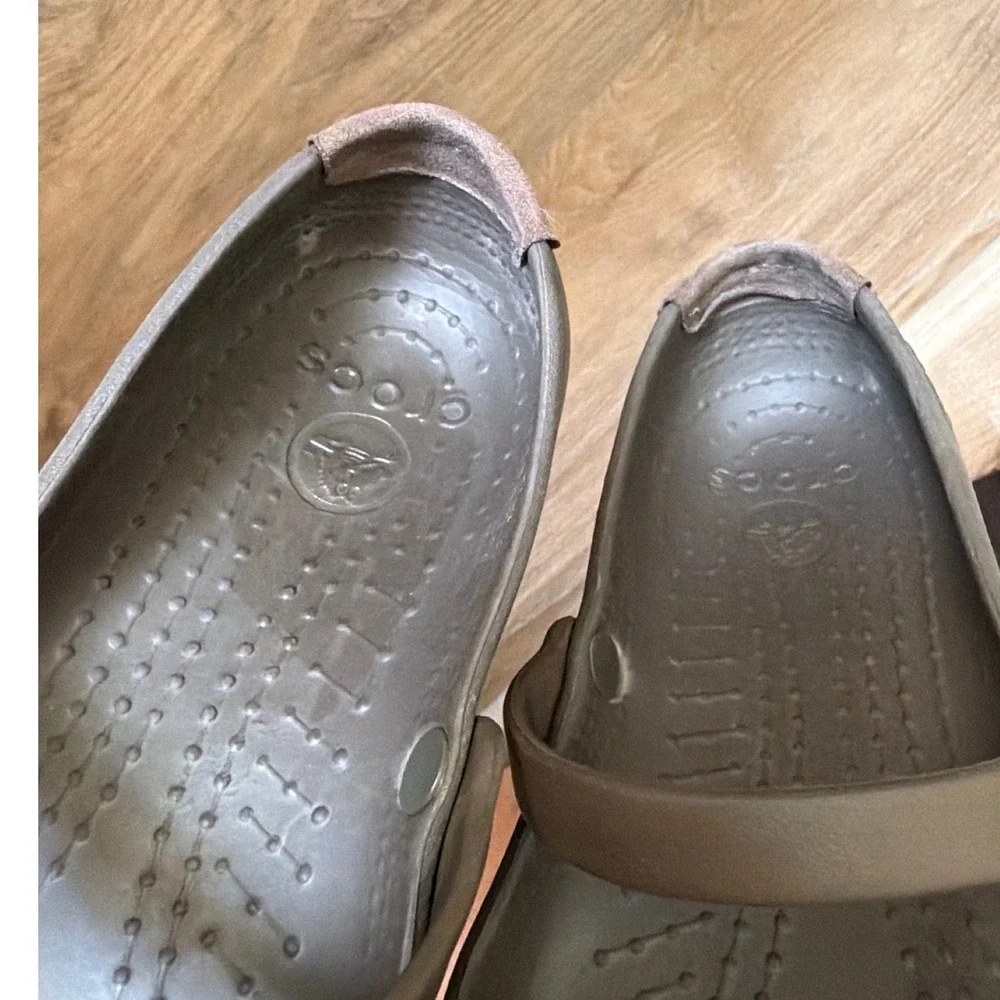 Crocs Alice Work Brown Ballet Flat Mary Jane Womens 6 Slip On Shoes Comfort Clog